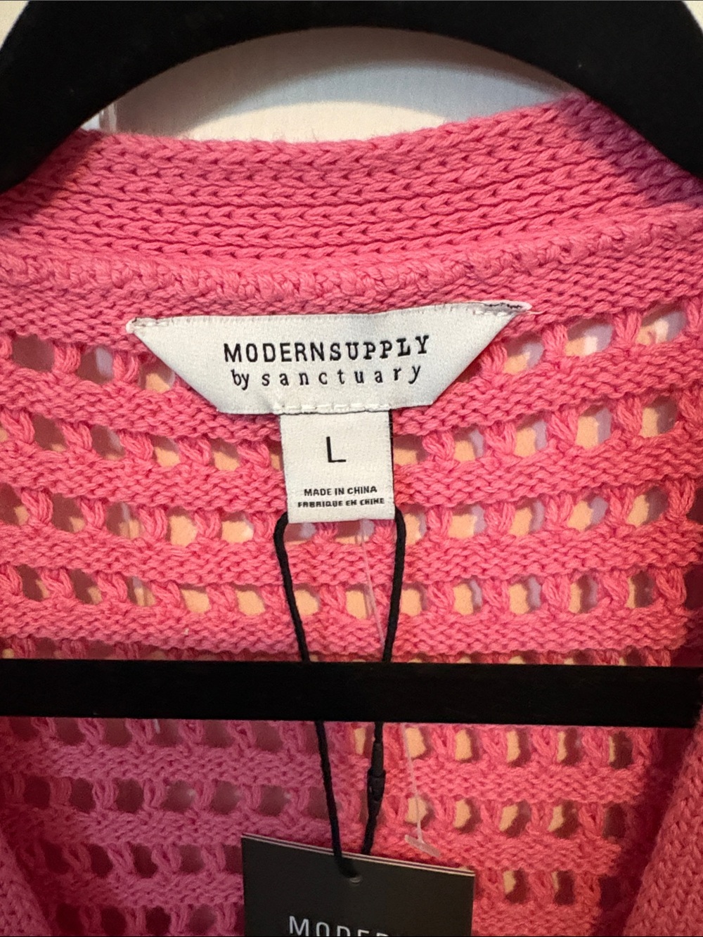 American Vintage Pink Openwork V-Neck Sweater Vest - Picture 2 of 6
